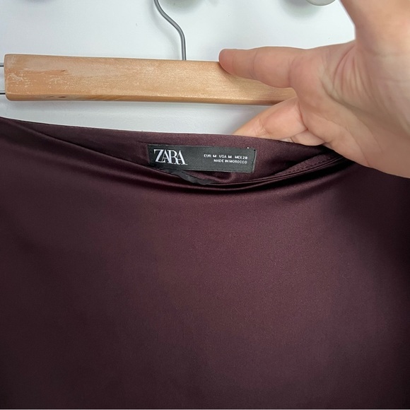 Zara Asymmetrical Ruffle Hem Satin  Skirt size M - Picture 6 of 6